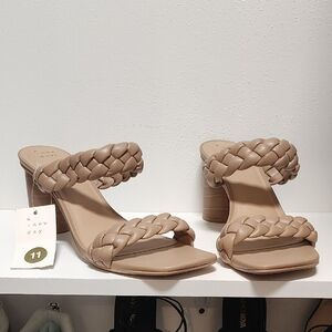 A New Day Women's Braided Tan Heels